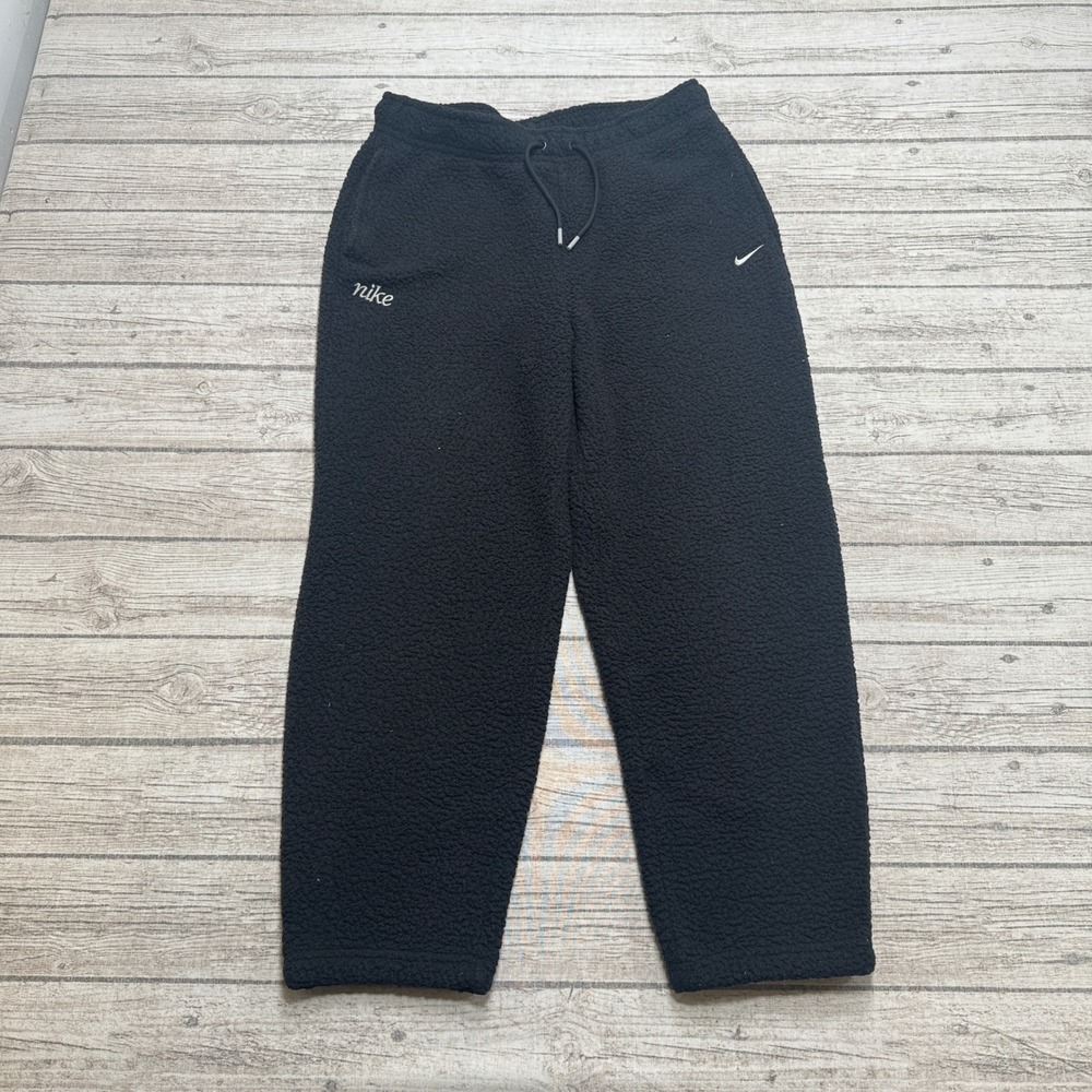 Nike Sweatpants Men's Medium Black Therma-FIT Sherpa Fleece Athletic Training